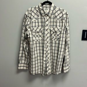 White plaid dress shirt